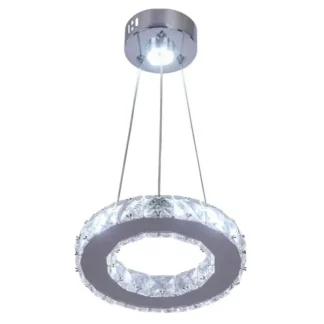 Lámpara de cristal LED de cristal moderna, lámpara de cristal/accesorio de iluminación, luz circular LED, colgante de 200mm de diámetro