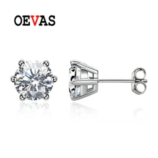 Oeves-pendientes clásicos de moissanita de 2 quilates para mujer, de Color D, Plata de Ley 925, diamantes brillantes, joyería fina para fiesta 2022