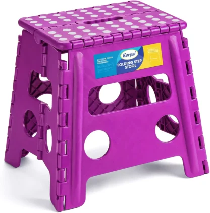 Taburete plegable de 13 "para adultos y niños, con capacidad de hasta 300 libras, antideslizante, con mango portátil, de plástico compacto