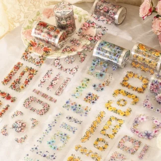 Cinta decorativa retro para mascotas, pintura de flores, serie romántica, Linda y encantadora, 6 paquetes por lote