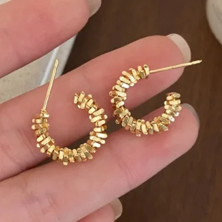 PONYKISS-pendientes de tuerca geométricos con letra C para mujer, de Plata de Ley 925, oro de 18 quilates, accesorios de joyería fina clásica minimalista