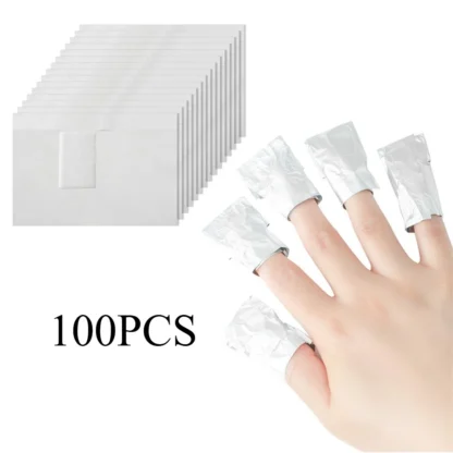 100 unids/bolsa profesional de aluminio para quitar uñas, envolturas para decoración de uñas, removedor de Gel para remojo, herramientas de manicura