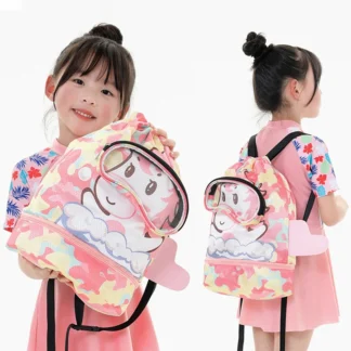 Bolsa de natación de dibujos animados para bebé, impermeable, para niños y niñas, mochila de pañales portátil para viaje, piscina de mar y playa