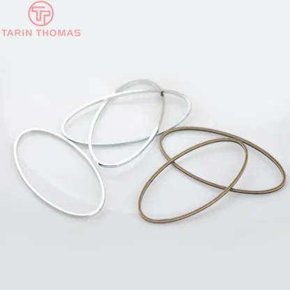 Anillos cerrados de latón de forma ovalada, accesorios de joyería para manualidades, 16x8MM, 25x10MM, 30x15MM, 40x20MM, 4175