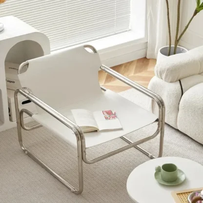 Silla nórdica Bauhaus, muebles antiguos Ins, respaldo de acero inoxidable a la moda, reclinable, sofá individual de ocio, sillas para sala de estar
