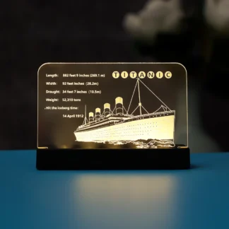 Placa de identificación acrílica con luz LED para películas clásicas Titanic 10294, bloques coleccionables DIY, no incluye el modelo de bloque