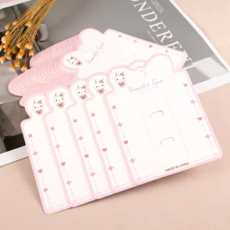 Cartulina para el pelo para niña, accesorio de cartón con etiqueta colgante para embalaje de joyería, 50 piezas