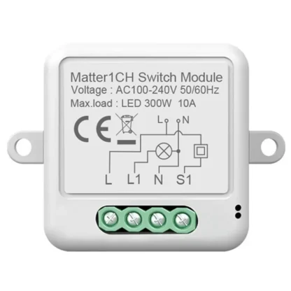 Matter Wifi interruptor inteligente 2X5a módulo de relé de automatización del hogar inteligente funciona con Homekit Alexa Google Home