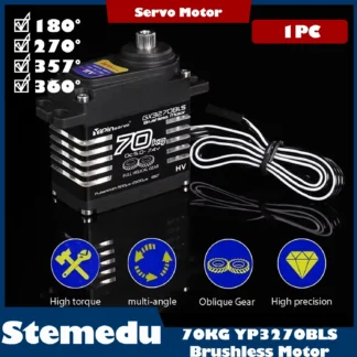 Servo de alto par de 70KG GX3270BLS Digital RC Servo Metal Gear IP68 Motor sin escobillas negro 180/270/357/360 grados para coche 1/10 1/12