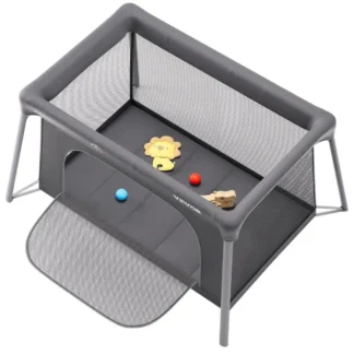 Corralito plegable para bebé, cuna de viaje con puerta de cremallera