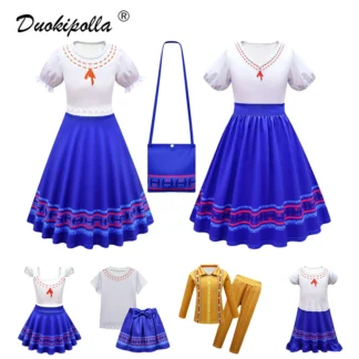 Disfraz de Luisa de Encanto para niños de 2 a 10 años, traje de verano elegante, vestido de Luisa con estampado Vintage, ropa de fiesta informal