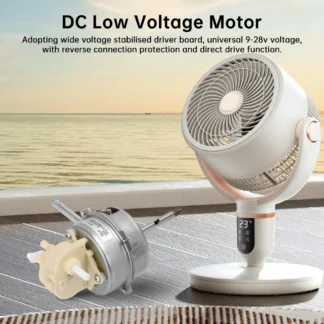 Motor sin escobillas de 9-28V CC, ventilador de escritorio agitador de cabezal montado en la pared con 28W, 1450rpm, bajo ruido, rodamientos dobles
