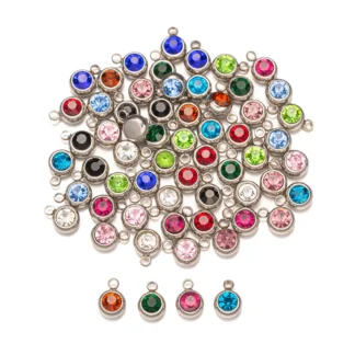 Abalorios de cristal de acero inoxidable, 10 piezas, colgante para collar, pulsera, pendiente, manualidades, accesorios para hacer joyas, venta al por mayor