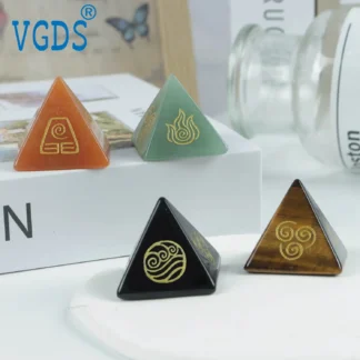 2025 gran oferta cristal Natural cuarzo amatista gema pirámide cuatro elementos aire agua fuego tierra símbolo energía joyería piedra curativa