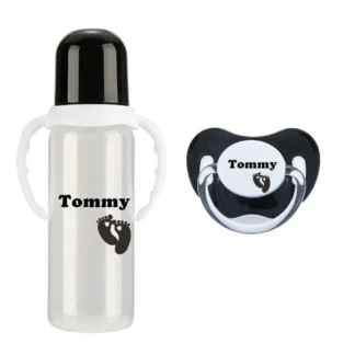 MIYOCAR-chupete personalizado para biberón de bebé, Juego de 2 piezas de plástico sin BPA, 260ml, regalo especial para el cuello estándar