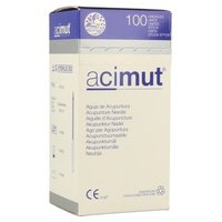 Aguja de Acupuntura Mango Plata con Cabeza Redonda y con Guía (0,26x40mm / 32x1,5cun) 100 unidades - Acimut