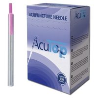 Aguja de Acupuntura Mango Plástico sin Cabeza y con Guía (0,30x40mm / 31x1,5cun) 100 unidades - Acutop