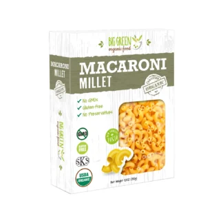 Macarrones de mijo orgánico, 8,8 oz, sin necesidad de olor, no transgénicos, Vegano