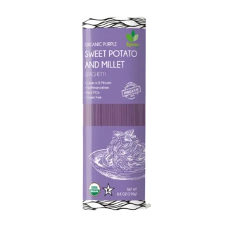 Espagueti morado orgánico de batata y mijo