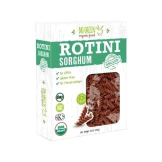 Sorghum Rotini orgánico, 8,8 onzas, sin olor, no transgénico, Vegano