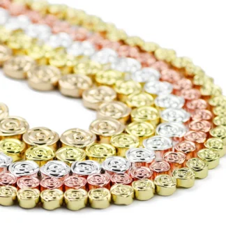 Espaciadores de hematita con forma de flor de Rosa redonda plana de piedra Natural, cuentas sueltas para la fabricación de joyas, hallazgos de collar de pulsera Diy, 6-10MM