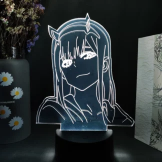 Lámpara de acrílico de 7 colores para decoración de habitación, figurita de Anime Darling Zero Two, luz nocturna Kawaii 02, estética, bonito regalo