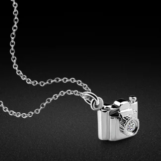 Plata de Ley 925, modelos brillantes, colgante de cámara creativa, collar femenino, joyería de aniversario con temperamento a la moda