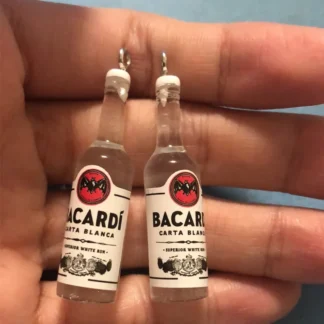 Botella de cerveza con Alcohol 3D, accesorio de joyería artesanal, dijes de resina para pendientes, fabricación de joyas, 10 piezas