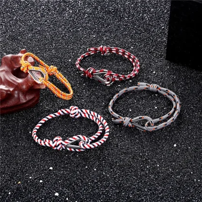 MKENDN-pulsera de cuerda de supervivencia Náutica para hombre y mujer, pulsera de cadena de color azul marino, deporte, Camping, paracaídas, a la moda, estilo de verano