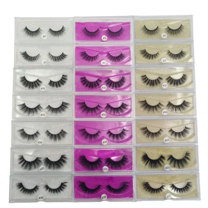 Pestañas 3D de visón falso, maquillaje de tira completa, hechas a mano, lujo dramático, cilio falso