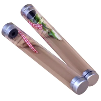 Estuches de lápices acrílicos simples y prácticos, caja de regalo de negocios de lujo, caja de bolígrafos transparente cilíndrica de 2,0 CM, suministros de oficina, 15 Uds.