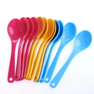 Juego de cucharas de plástico para alimentación de bebé, 12 piezas, seguro, entrenamiento para comer