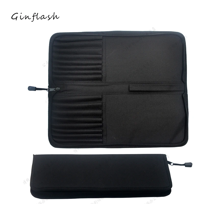 Ginflash-pincel profesional portátil para pintura al óleo, 16 agujeros, estuche para pinceles de acuarela, cuchillo, estuche para bolígrafo de papel, juego de dibujo, solo bolsa