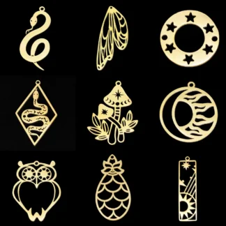 5 unids/lote 316 Acero inoxidable geométrico DIY pendiente encanto colgante joyería al por mayor golondrina Eclipse Lunar alas de mariposa sol