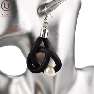 UKEBAY-pendientes colgantes de perlas para mujer, aretes de goma hechos a mano, accesorios góticos para fiesta