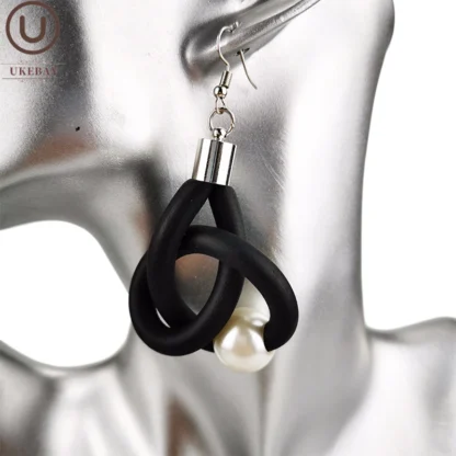 UKEBAY-pendientes colgantes de perlas para mujer, aretes de goma hechos a mano, accesorios góticos para fiesta