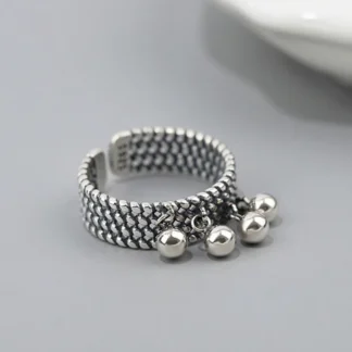 Mewanry vintage punk plata Anillos de color nueva moda creativa Cuentas colgante borla geométrica partido joyería regalos para las mujeres