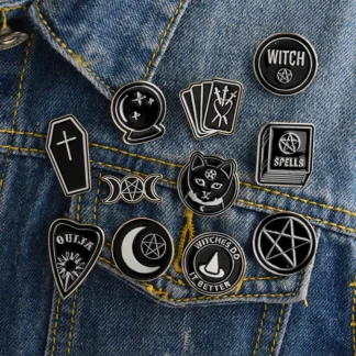 Ouija-insignia de Luna negra para bolso, broche de solapa, Pin esmaltado, accesorios de mochila