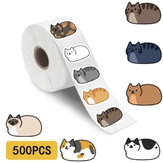 Bview Art 500 pegatinas de cinta Washi con patrón de gato lindo para álbum de recortes, decoración de sello de sobre
