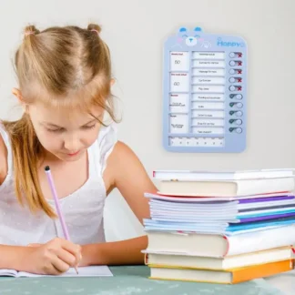 Tabla de tareas de estudios deslizantes, lista de verificación de dibujos animados, tabla de tareas para niños, horario Visual, tablero de planificación de rutina, planificador para niños y niñas