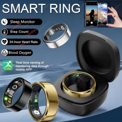 2025 nuevo para Xiaomi anillo inteligente hombres mujeres, Monitor de ritmo cardíaco y oxígeno en sangre Smartring IP68 y 5ATM impermeable, modo multideporte