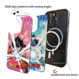 Funda Visual 3D Dragon Ball Goku KAMEHAMEHA para iPhone 15 14 13 12 11 16 Pro Max para regalos de cubierta de carga Magsafe