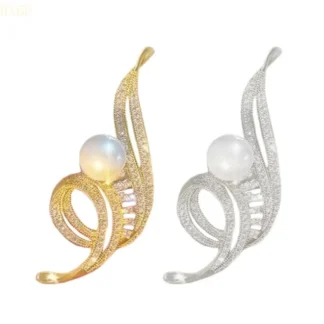 HX6F Fashionable Musical Brooch Broche Pon Handmapel Pon Accesorio con Detalles Pearls