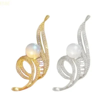 HX6F Fashionable Musical Brooch Broche Pon Handmapel Pon Accesorio con Detalles Pearls