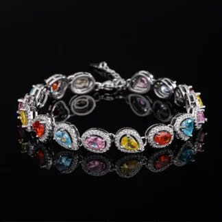 Nueva joyería pulsera colorida circón noche europea y americana pulsera Irregular lujosa serie de dulces venta al por mayor mujer S