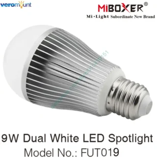 Miboxer FUT019 AC100-240V 2,4G RF 9W CCT doble blanco CW/WW temperatura de Color/brillo ajustable bombilla LED inteligente WiFi Tuya APP
