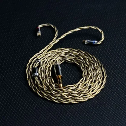 XINHS G21 cable de audio HIFI para auriculares, 4 núcleos, oro, plata, cristal único, cobre