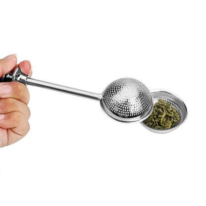 Tetera de acero inoxidable reutilizable, accesorios de herramientas de té de especias, filtro de Infusor de bolsa de té de Metal, Bola de colador de té ajustable