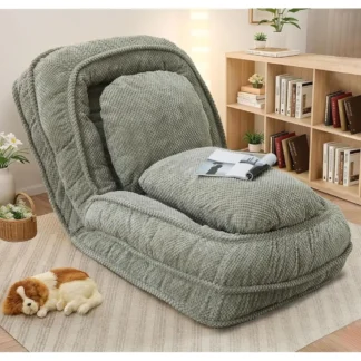 Sofá plegable para perezosos, cama para perros humanos, camas para perros y sofá, sillón con 5 posiciones ajustables, traje, sueño, plegable, verde