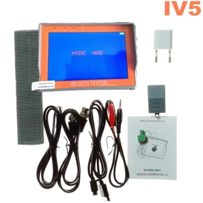Monitor de prueba AHD TVI CVI CVBS, cámara CCTV de 5 pulgadas, 8MP, portátil, compatible con UTP PTZ, IV5